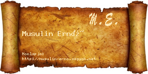Musulin Ernő névjegykártya